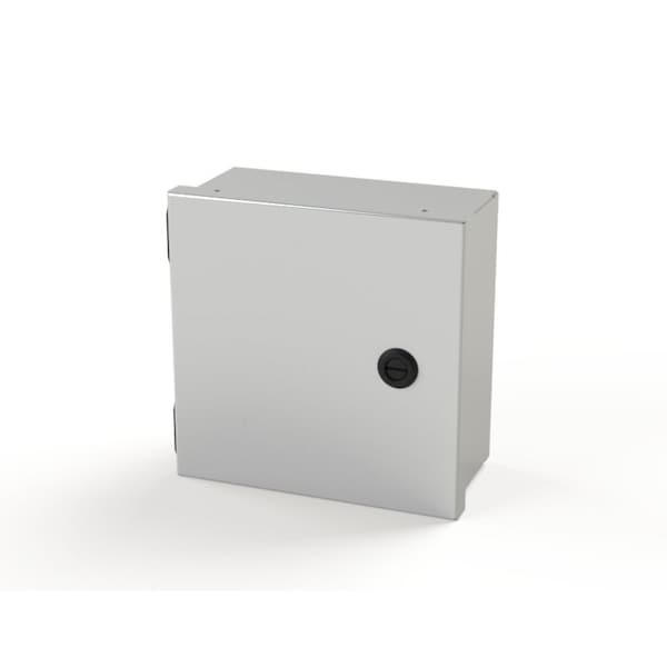 1/4 Turn Latch Electrical Enclosures, 8 in H, 4 in D, 8 in W, NEMA 1, Carbon Steel